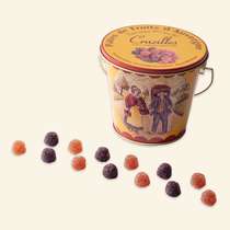 Seau mtal ptes de fruits : Confiseries