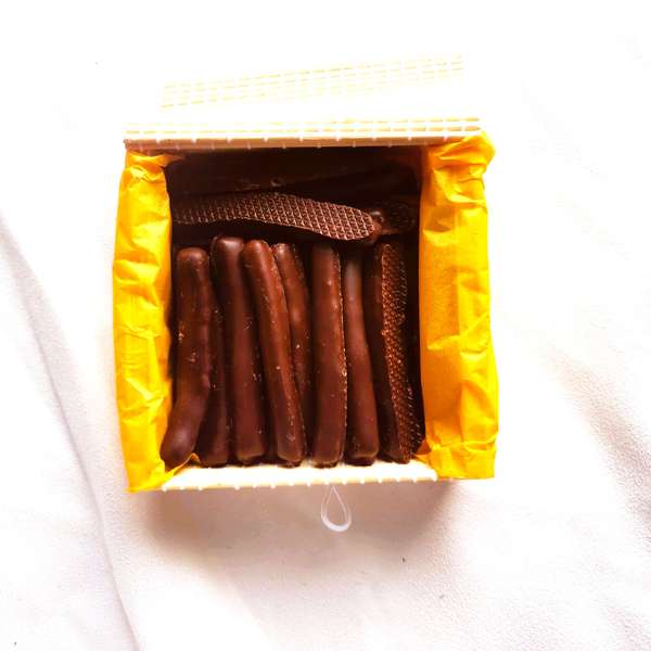 Coffret bambou orangettes Valrhona : Chocolat